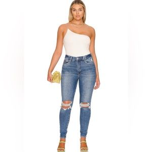NWT: Good American "GOOD WAIST"; Skinny High Rise Jean with Flat Tummy Tech